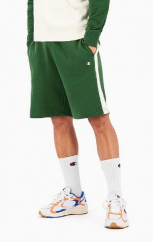 Champion C Logo Fleece Bermuda Shorts Shorts Herre Lyse Grønn | 1304-IYVXE