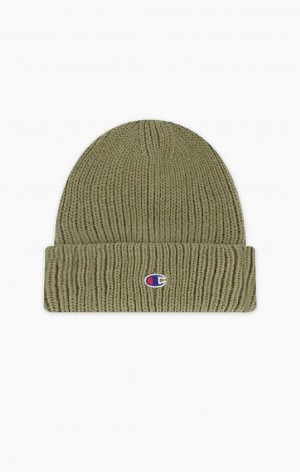 Champion C Logo Patch Beanie Hat Hatt Herre Beige | 0218-GSDVB