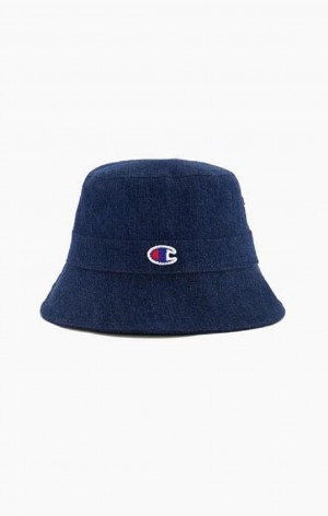 Champion C Logo Patch Bucket Hat Hatt Dame Turkis Blå | 6241-ZESHC