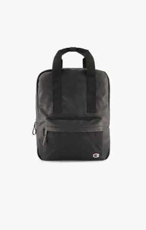 Champion C Logo Veganske Lær Backpack Vesker Herre Svarte | 2538-SJEYF