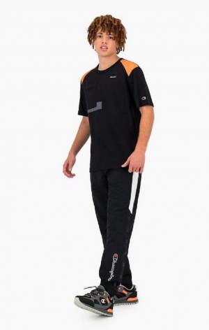 Champion Colour Block Track Pants Joggebukse Herre Svarte | 0397-ZJNDR