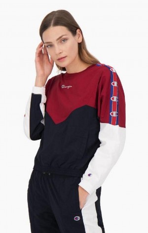 Champion Colour Block Track Sweatshirt Gensere Dame Burgunder | 7548-OXKED