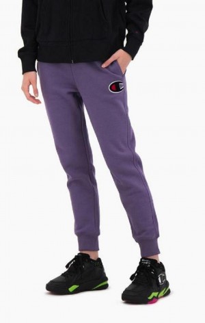 Champion Contrast Cuff Fleece Velvet C Joggers Joggebukse Dame Lilla Olivengrønne | 8034-JQHAM