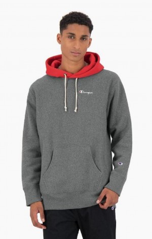 Champion Contrast Hood Reverse Weave Hoodie Hettegenser Herre Mørke Grå | 2096-MEYQP