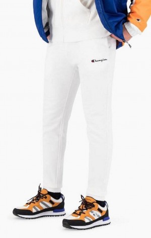 Champion Cuffed Script Logo Joggers Joggebukse Herre Hvite | 8154-DNAWT