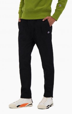 Champion Drawstring Cuffed Woven Joggers Joggebukse Herre Svarte | 5082-BEIMU