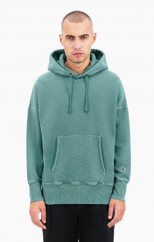 Champion Drop Shoulder Reverse Weave Hoodie Hettegenser Herre Grønn | 9604-ECFUD