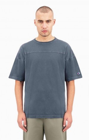 Champion Drop Shoulder T-Shirt T-skjorte Herre Mørke Turkis | 1625-VCAYX