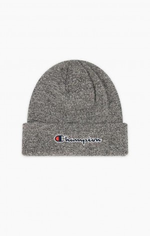 Champion Embroidered Script Logo Beanie Hat Hatt Dame Mørke Grå | 2640-YZQFE