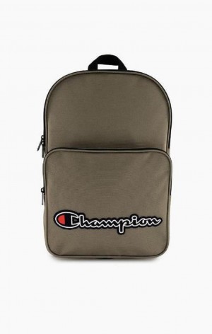 Champion Felt Script Logo Air Mesh Backpack Vesker Herre Brune | 0473-ZJAFH