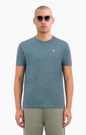 Champion Jaspé Crew Neck T-Shirt T-skjorte Herre Turkis | 2546-BCPDE