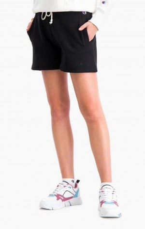 Champion Lette Reverse Weave Shorts Shorts Dame Svarte | 1374-WSBNR