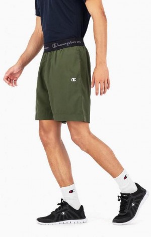 Champion Logo Tape Microfibre Performance Shorts Shorts Herre Grønn | 1328-GHIEO