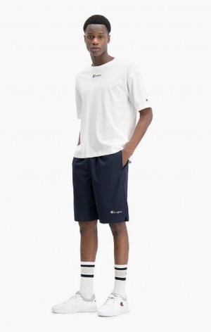 Champion Mesh Basketball Logo Shorts Shorts Herre Hvite | 8264-JXISY