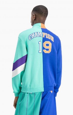 Champion NBMIX Patchwork 'Champion 19' Basketball Jacket Jakker Herre Blå | 7412-JUGXQ