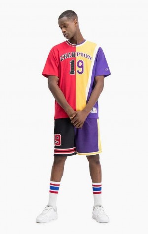 Champion NBMIX Patchwork 'Champion 19' Basketball T-skjorte Herre Rød | 1604-LSVXD