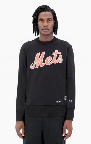 Champion New York MLB Sweatshirt Gensere Herre Svarte | 6089-CTXAY