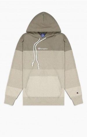 Champion Ombré Panelled Bomull Jersey Hoodie Hettegenser Herre Grønn | 0549-SXCOW