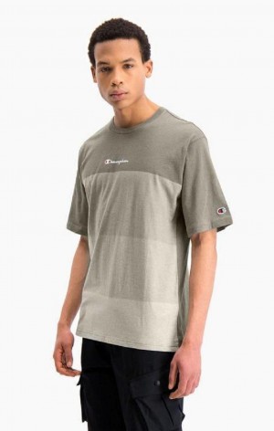 Champion Ombré Panelled T-Shirt T-skjorte Herre Grønn | 4087-TIKYF