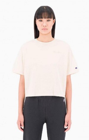 Champion Ombré Wash Cropped T-Shirt T-skjorte Dame Gul | 3724-OSLNX