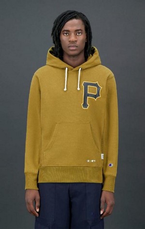 Champion Pittsburgh MLB Reverse Weave Hoodie Hettegenser Herre Olivengrønne Grønn | 4721-RALNB