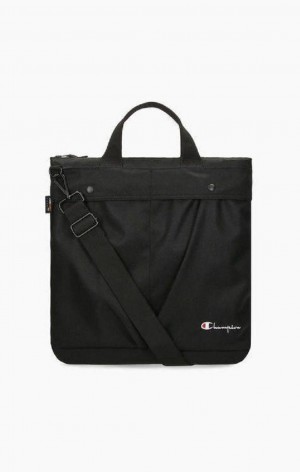 Champion Pocket Front Zip Tote Bag Vesker Dame Svarte | 8495-BMSEX