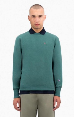 Champion Reverse Weave Sweatshirt Gensere Herre Grønn | 8725-VRLFB