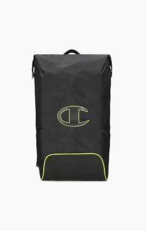 Champion Roll Top Neon Outline C Logo Backpack Vesker Herre Svarte | 7546-MKGSN