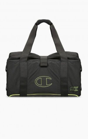 Champion Roll Top Neon Outline C Logo Duffle Bag Vesker Herre Svarte | 6924-ENKAR