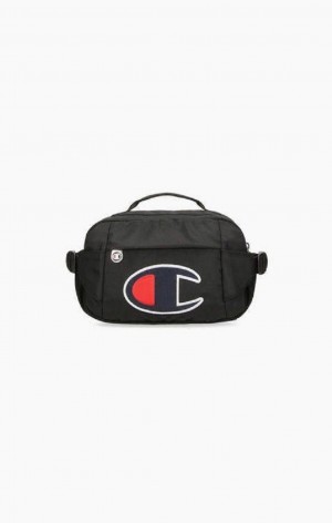 Champion Satin C Logo Patch Utility Belt Bag Vesker Herre Svarte | 8435-WFPRJ