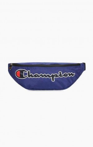 Champion Satin Script Logo Patch Belt Bag Vesker Dame Blå | 7659-AZOYU