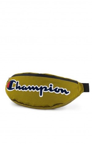 Champion Script Logo Faux Lær Belt Bag Vesker Herre Gull | 6974-HPZGE