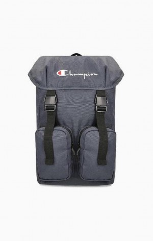 Champion Script Logo Spenne Front Backpack Vesker Herre Mørke Turkis | 1094-LETPU