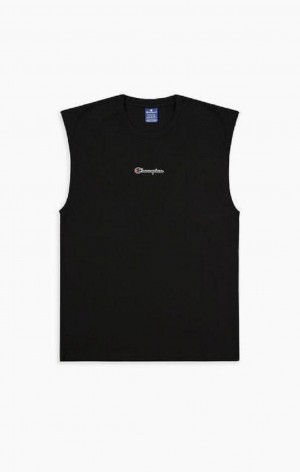 Champion Script Logo Top T-skjorte Herre Svarte | 7068-FVXAE