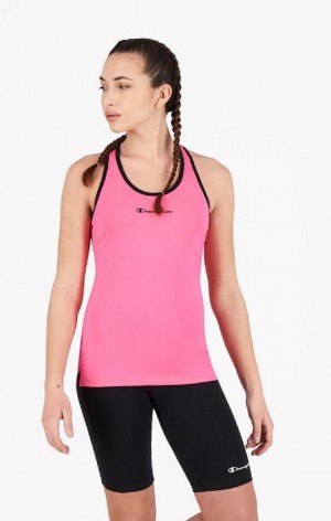 Champion Script Logo Trenings Vest T-skjorte Dame Fuchsia | 8693-VPUAI