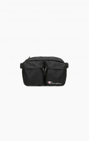 Champion Script Logo Zip Belt Bag Vesker Herre Svarte | 5137-MWKVH