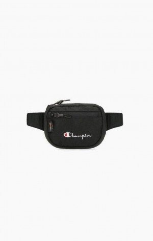 Champion Script Logo Zip Belt Bag Vesker Herre Svarte | 5683-ZJRPW