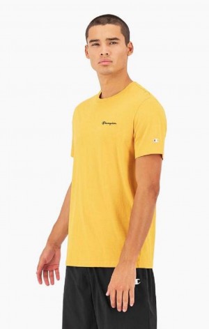 Champion Small Script Logo T-Shirt T-skjorte Herre Oransje | 5742-XGLOY