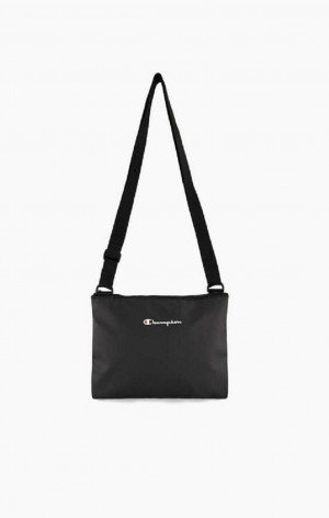 Champion Small Script Logo Woven Mini Shoulder Bag Vesker Dame Svarte | 9408-IQEGY