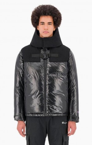 Champion Spenne Yoke Panel Zip-Up Polstret Jacket Jakker Herre Svarte | 7261-WTIUG