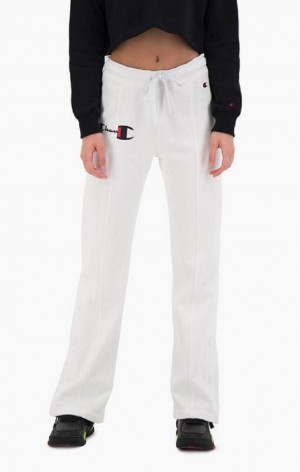 Champion Spliced Logo Popper Track Pants Joggebukse Dame Hvite | 0468-BZTIM