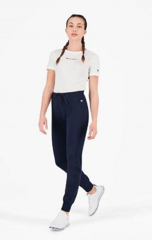 Champion Stretch Bomull Terry Joggers Joggebukse Dame Mørke Blå | 8359-QAEWL