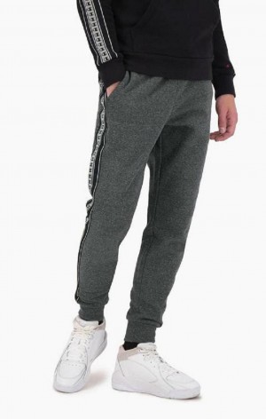 Champion Stripe C Logo Tape Bomull Terry Joggers Joggebukse Herre Mørke Grå | 6359-KHWYL