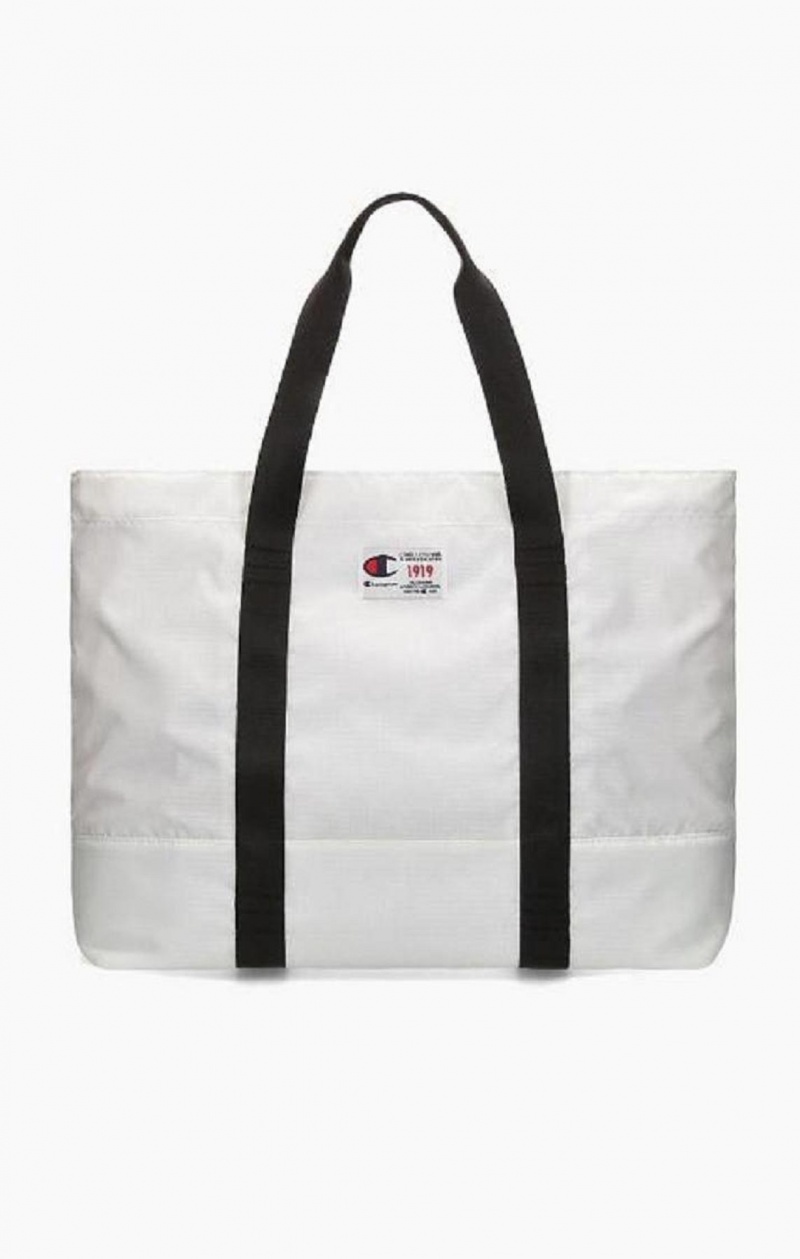 Champion 1919 Script Logo Tote Bag Vesker Dame Hvite | 4057-UIMQJ