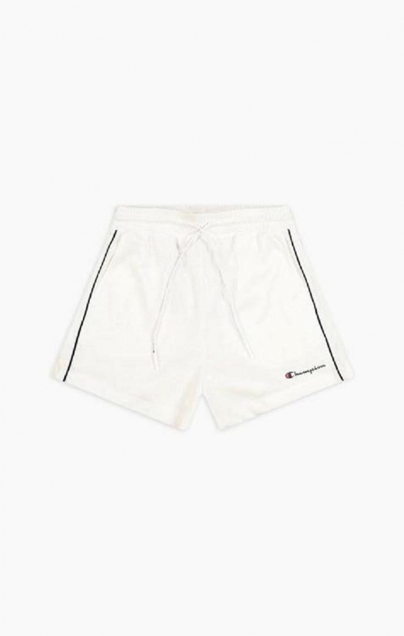 Champion All-over Script Logo Shorts Shorts Dame Hvite | 5410-ODAKC