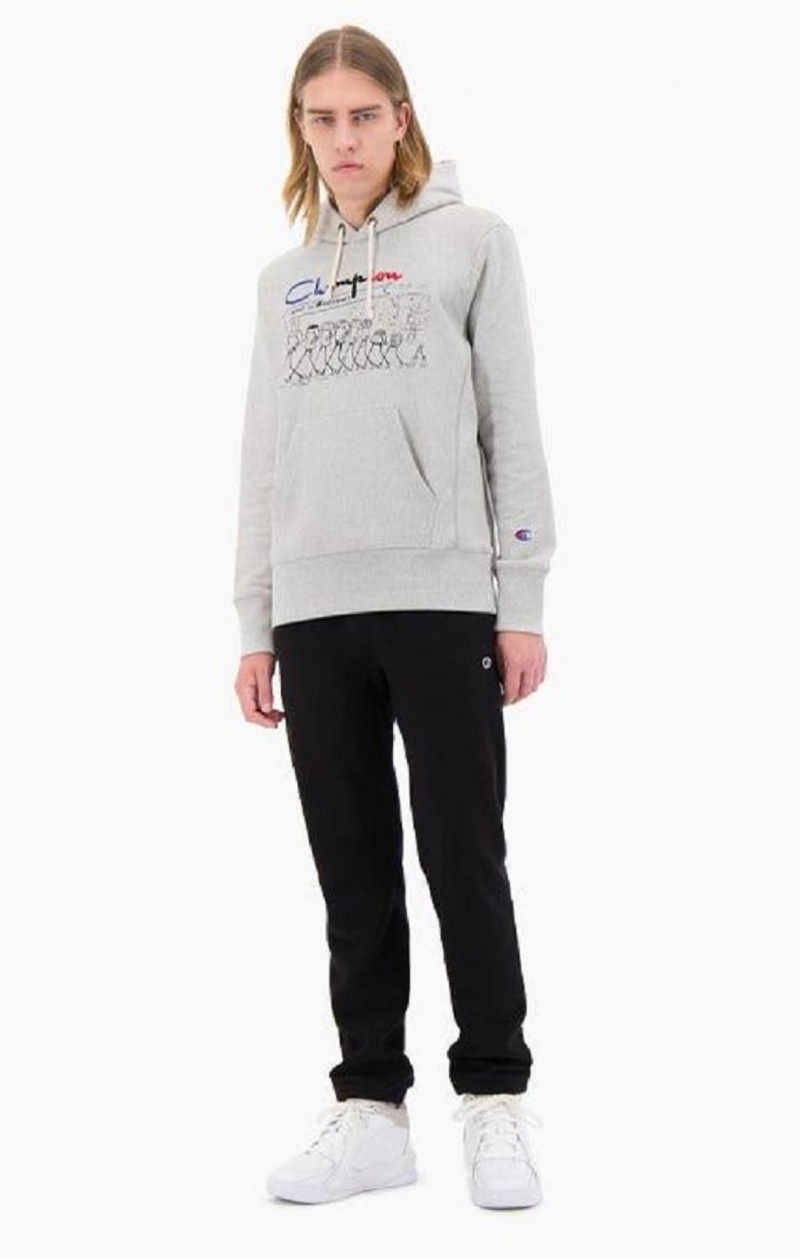 Champion Archive Centenary Print Reverse Weave Hoodie Hettegenser Herre Lyse Grå | 7830-GRKTW