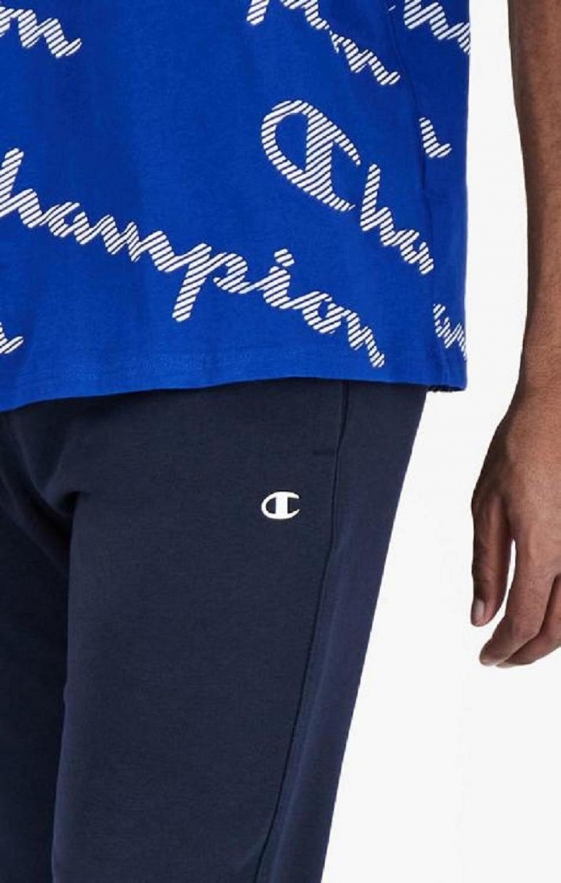 Champion C Logo Detail Cuffed Joggers Joggebukse Herre Mørke Blå | 7928-IMJPN