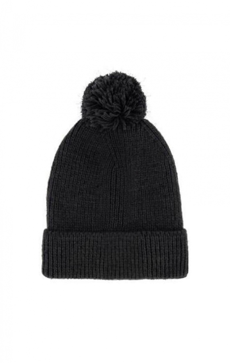 Champion C Logo Marl Bobble Beanie Hat Hatt Dame Svarte | 1765-DPJOV