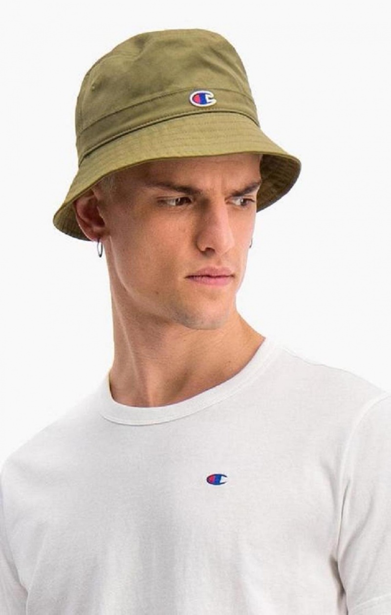 Champion C Logo Patch Bucket Hat Hatt Dame Olivengrønne Grønn | 5470-PHFSL