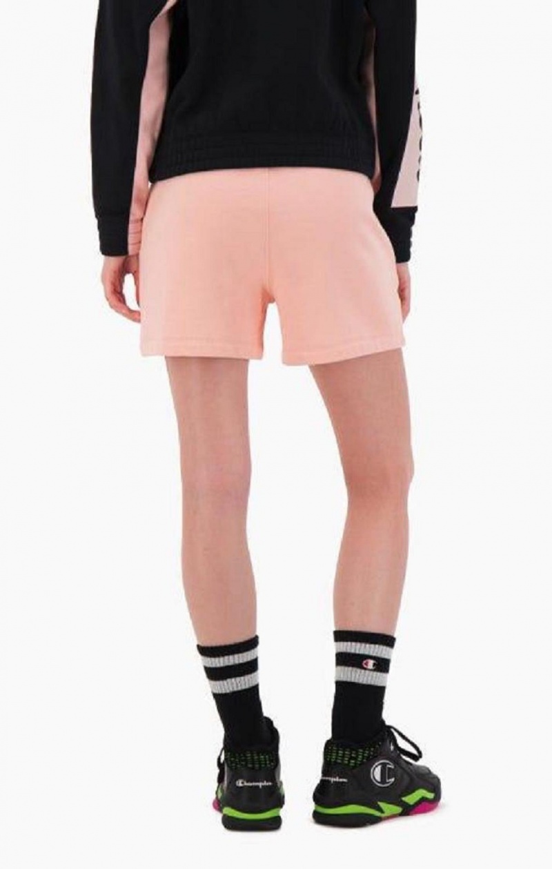 Champion C Logo Patch High Liv Bomull Terry Shorts Shorts Dame Rosa | 3408-QFBMH